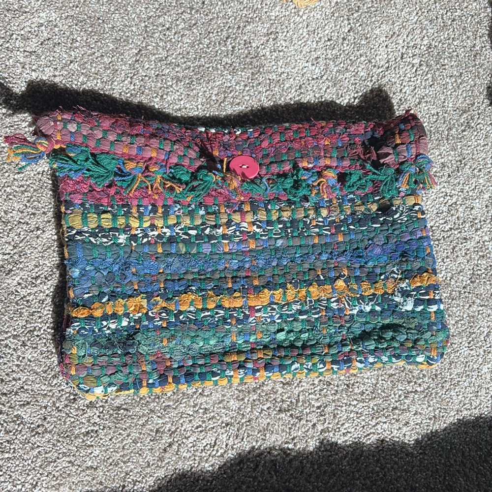 Woven Rainbow Yarn Clutch